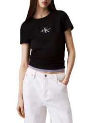 γυναικείο slim t-shirt μαύρο calvin klein j20j225252-beh