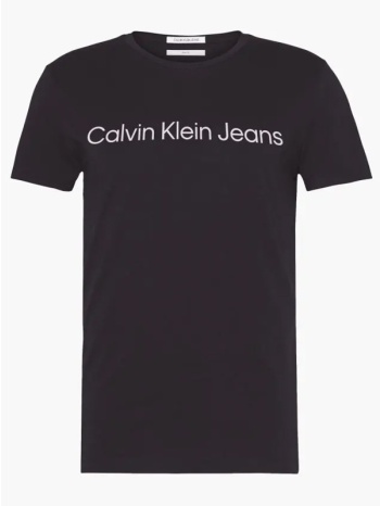 ανδρικό institutional slim t-shirt μαύρο calvin klein
