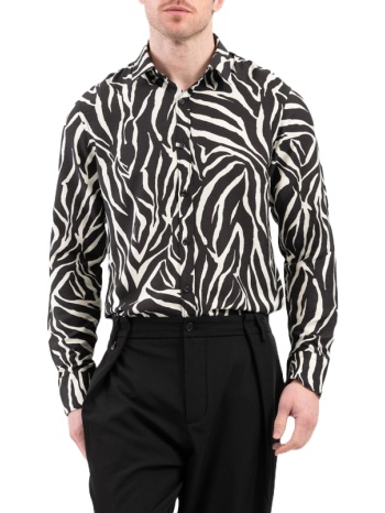 ανδρικό πουκάμισο μαύρο vittorio 25101-black σε προσφορά