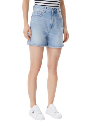 γυναικείο mom σορτς γαλάζιο tommy jeans dw0dw20091-1ab σε προσφορά