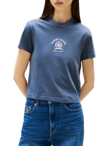 γυναικείο varsity crest t-shirt navy μπλε tommy jeans