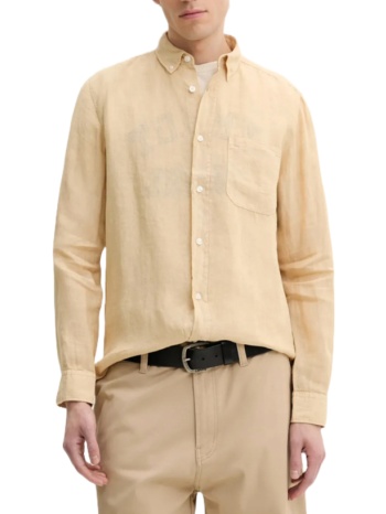 ανδρικό λινό ermann πουκάμισο μπεζ hugo 50514162-285 σε προσφορά