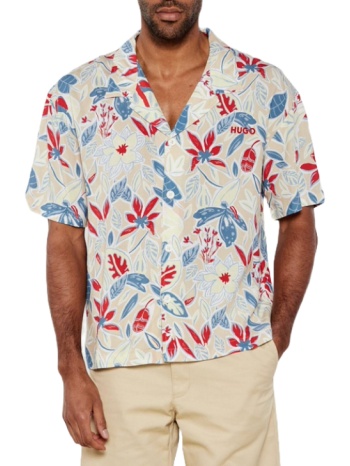 ανδρικό κοντομάνικο πουκάμισο μπεζ hugo 50540065-103 σε προσφορά