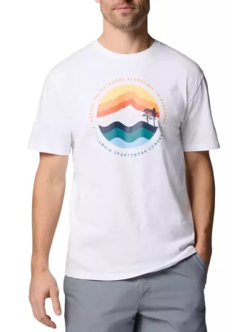 ανδρικό path lake graphic t-shirt ii λευκό columbia