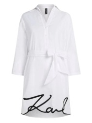 γυναικείο dna signature beach φόρεμα λευκό karl lagerfeld a2w46075-100 white