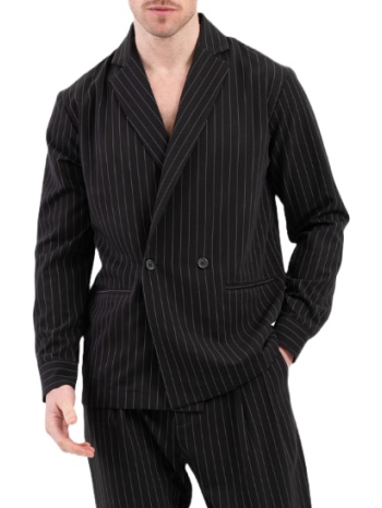 ανδρικό ριγέ overshirt μαύρο vittorio 25genova-black σε προσφορά