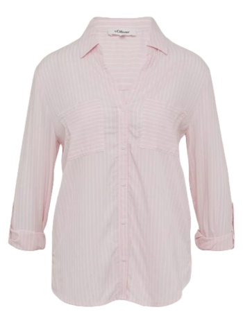 γυναικείο ριγέ πουκάμισο ροζ s.oliver 2163647-41g9 σε προσφορά