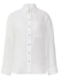 γυναικείο λινό πουκάμισο λευκό s.oliver 2163684-0100