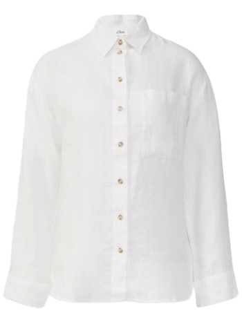 γυναικείο λινό πουκάμισο λευκό s.oliver 2163684-0100 σε προσφορά