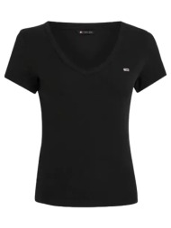 γυναικείο slim essential t-shirt μαύρο tommy jeans dw0dw17385-bds