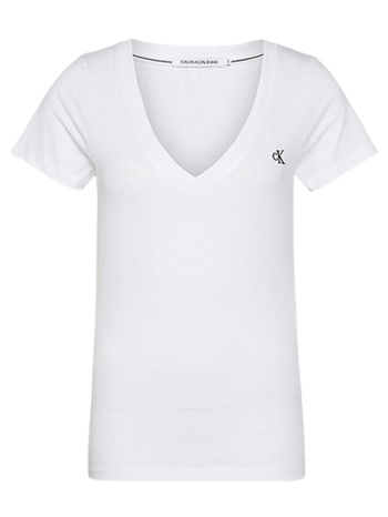 γυναικείο slim t-shirt λευκό calvin klein j20j213716-yaf