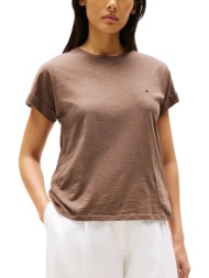 γυναικείο t-shirt καφέ tommy hilfiger ww0ww45747-gto