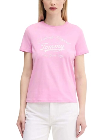 γυναικείο t-shirt ροζ tommy jeans dw0dw21404-u06