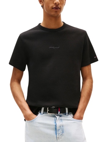 ανδρικό t-shirt μαύρο tommy jeans dm0dm21778-bds