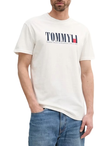 ανδρικό t-shirt λευκό tommy jeans dm0dm21941-ybl