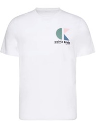 ανδρικό t-shirt λευκό calvin klein lv04rc843g-yaa