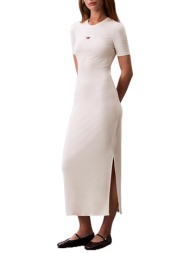 γυναικείο κοντομάνικο φόρεμα εκρού calvin klein lv044c902g-pba