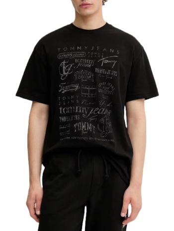 ανδρικό archive logos t-shirt μαύρο tommy jeans