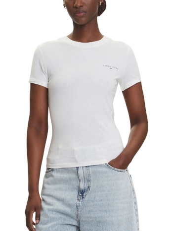 γυναικείο slim t-shirt λευκό tommy jeans dw0dw21164-ybh