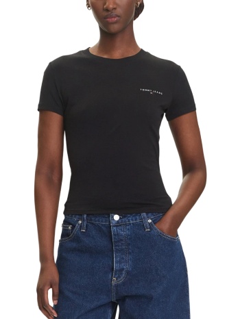 γυναικείο slim t-shirt μαύρο tommy jeans dw0dw21164-bds
