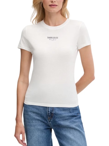 γυναικείο slim t-shirt λευκό tommy jeans dw0dw20913-ybl