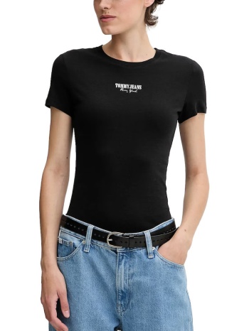 γυναικείο slim t-shirt μαύρο tommy jeans dw0dw20913-bds