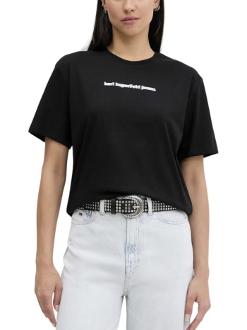 γυναικείο t-shirt μαύρο karl lagerfeld jeans a3w17039-999