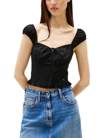 γυναικείο τοπ μαύρο tommy jeans dw0dw20985-bds σε προσφορά