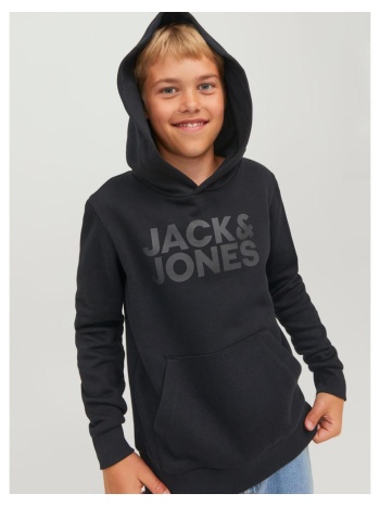 μπλούζα φούτερ hoodie αγόρι jack & jones-12152841-black σε προσφορά