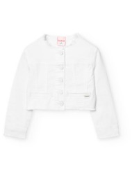 μπουφάν τζιν crop κορίτσι boboli-491015-1100-white