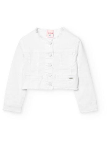 μπουφάν τζιν crop κορίτσι boboli-491015-1100-white σε προσφορά