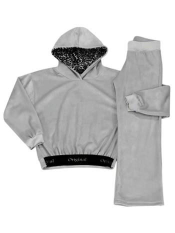 σετ φόρμα βελουτέ κορίτσι prod-6630240-grey σε προσφορά