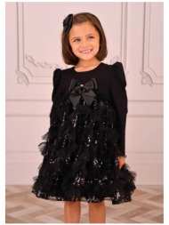 φόρεμα τούλι κορίτσι angel`s face-lively sequin tulle dress-black