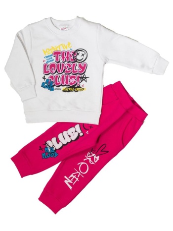 σετ φόρμα φούτερ κορίτσι spark-4635-white σε προσφορά