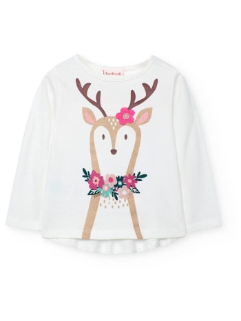 μπλούζα μακό κορίτσι boboli-232085-1111-white σε προσφορά