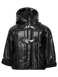 παλτό μπεμπέ δερματίνη αγόρι two in a castle-t4927-black