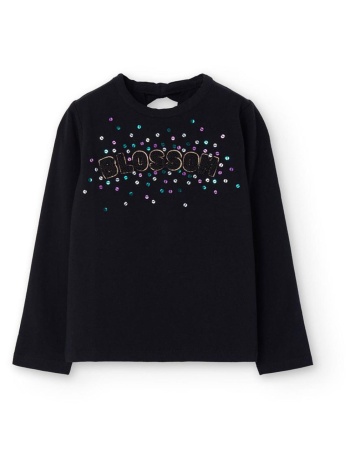 μπλούζα μακό κορίτσι boboli-722146-890-black σε προσφορά