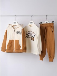 σετ φόρμα φούτερ 3 τεμ.αγόρι i do-4.f700-0124-beige