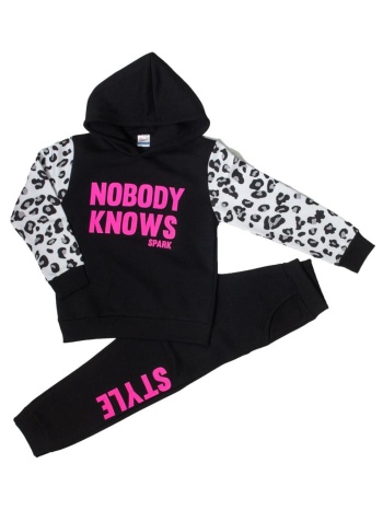 σετ φόρμα φούτερ κορίτσι spark-4455-black σε προσφορά