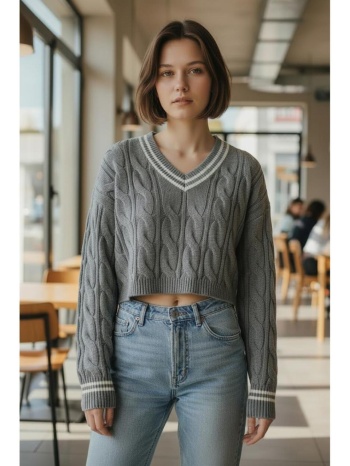 μπλούζα crop πλεκτή κορίτσι tiffosi-10061872-060-grey σε προσφορά