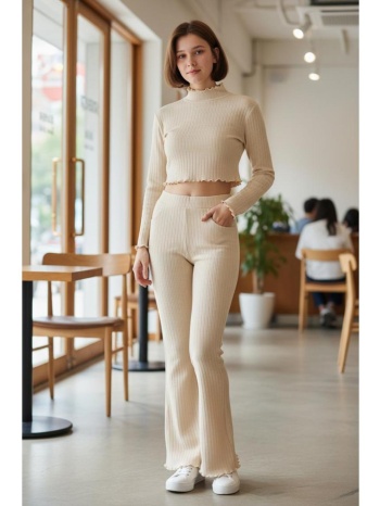 παντελόνι πλεκτό καμπάνα κορίτσι tiffosi-10062129-110-ecru σε προσφορά