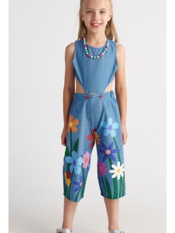 φόρμα ολόσωμη υφασμάτινη κορίτσι two in a castle-t7132-blue