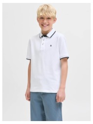 μπλούζα πικέ πόλο αγόρι jack & jones-12268042-white