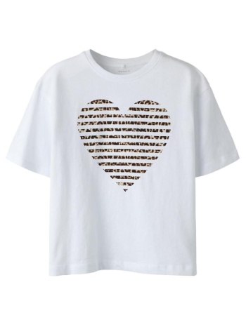 μπλούζα μακό κορίτσι name it-13254496-bright white/leo heart σε προσφορά