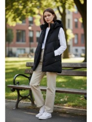 μπουφάν αμάνικο μακρύ κορίτσι losan-ljgap0404_24003-black