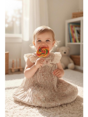 φόρεμα μπεμπέ υφασμάτινο κορίτσι restart-26/10844-ecru