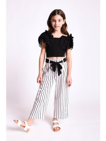 παντελόνα υφασμάτινη κορίτσι please-phb0361g49-white σε προσφορά