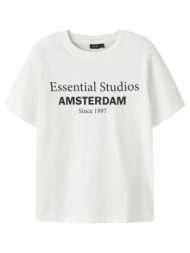 t-shirt αγόρι lmtd λευκή με print essential studios amsterdam