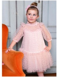 φόρεμα τούλι κορίτσι angel`s face-myrtle flock hearts-blush pink