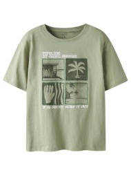 μπλούζα κοντομάνικη αγόρι name it hawaii print πράσινη